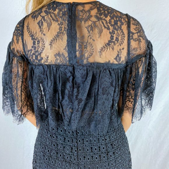 Cynthia Rowley Black Lace Midi Dress $498 - Picture 6 of 10